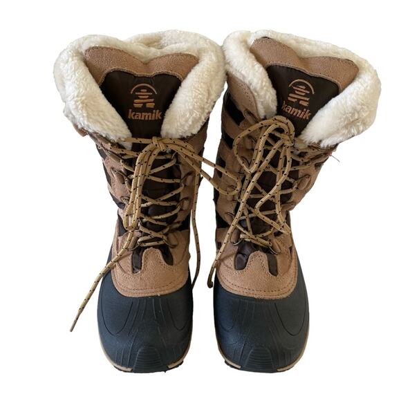 Kamik Snowvalley Waterproof Thinsulate Lined Snow Boots Size 6 Mid Calf Lace Up - Picture 1 of 14